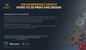 [9 Oct] C4E Makerspace Month: INTRO TO 3D PRINT AND DESIGN
