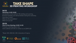 [14 Nov] Take Shape: 3D Printing Workshop
